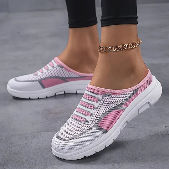 Quenby - Tenis de punto sin cordones de estilo casual