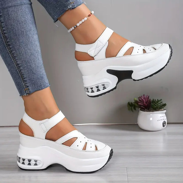Taniae - Sandalias ortopédicas con cuña acolchada