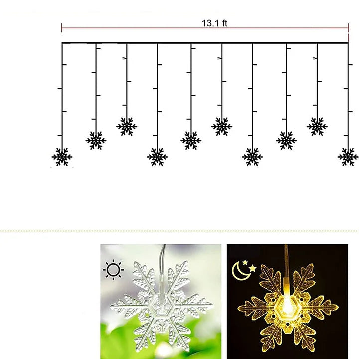 Raynette - Luces de Cortina en Forma de Copo de Nieve LED