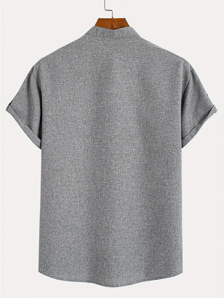 Harlan - Camisa de cuello alto texturizada
