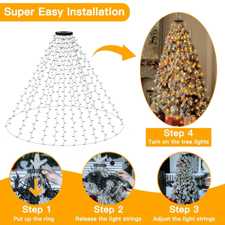 Kaerra - Aro de Luces en Cascada para Árbol de Navidad