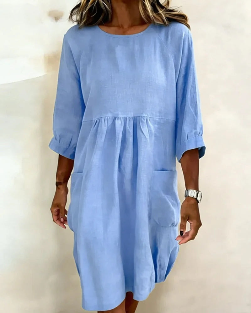 Avenra - Vestido holgado de manga tres cuartos