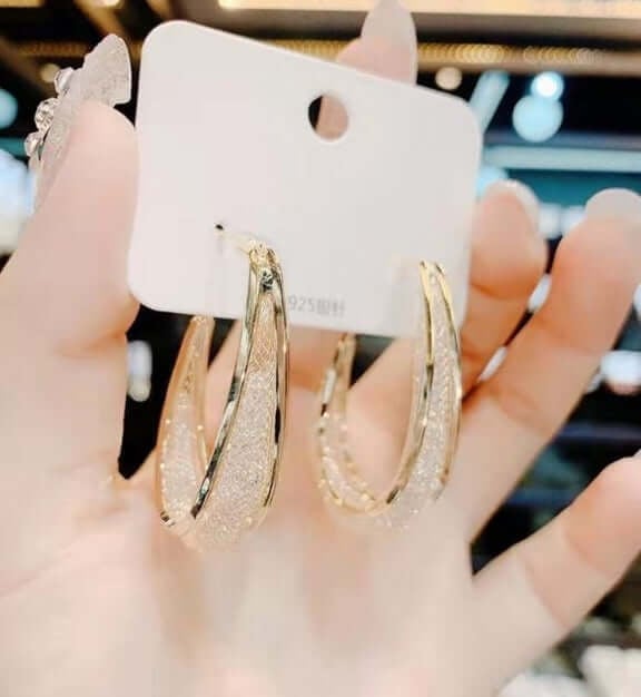 Ressa - Pendientes de Aro Ovalados Torcidos