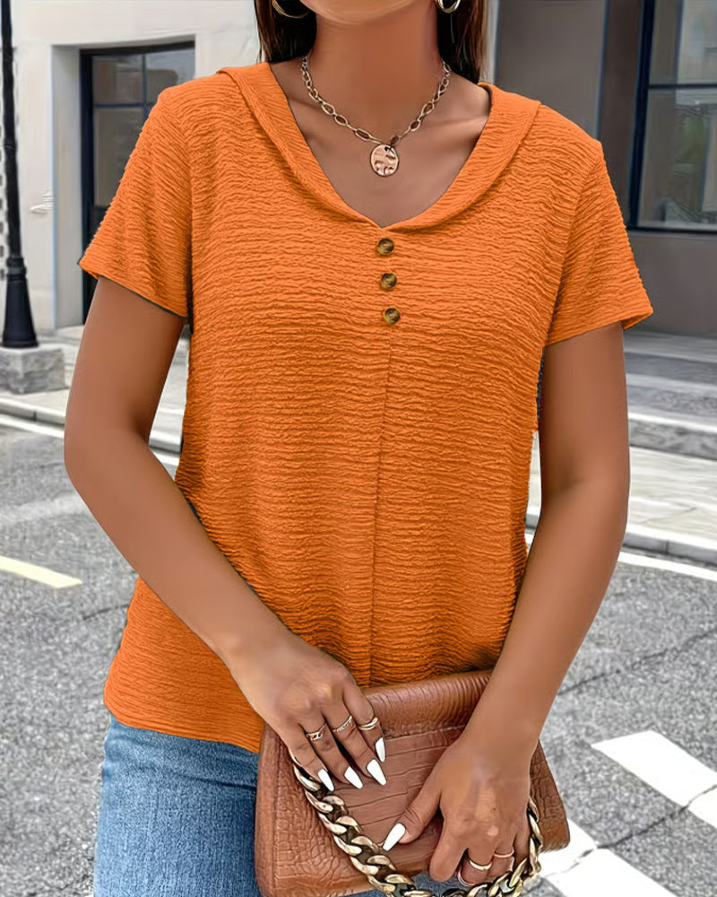 Quintessa - Blusa con escote en V y botones