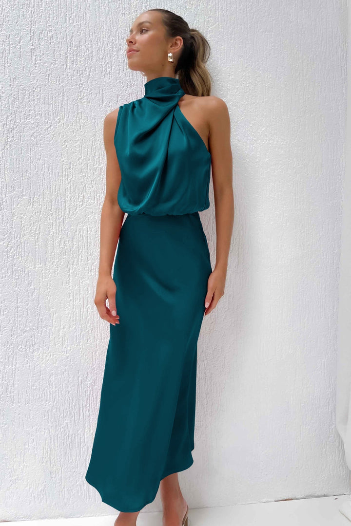 Theodosia - Vestido largo drapeado