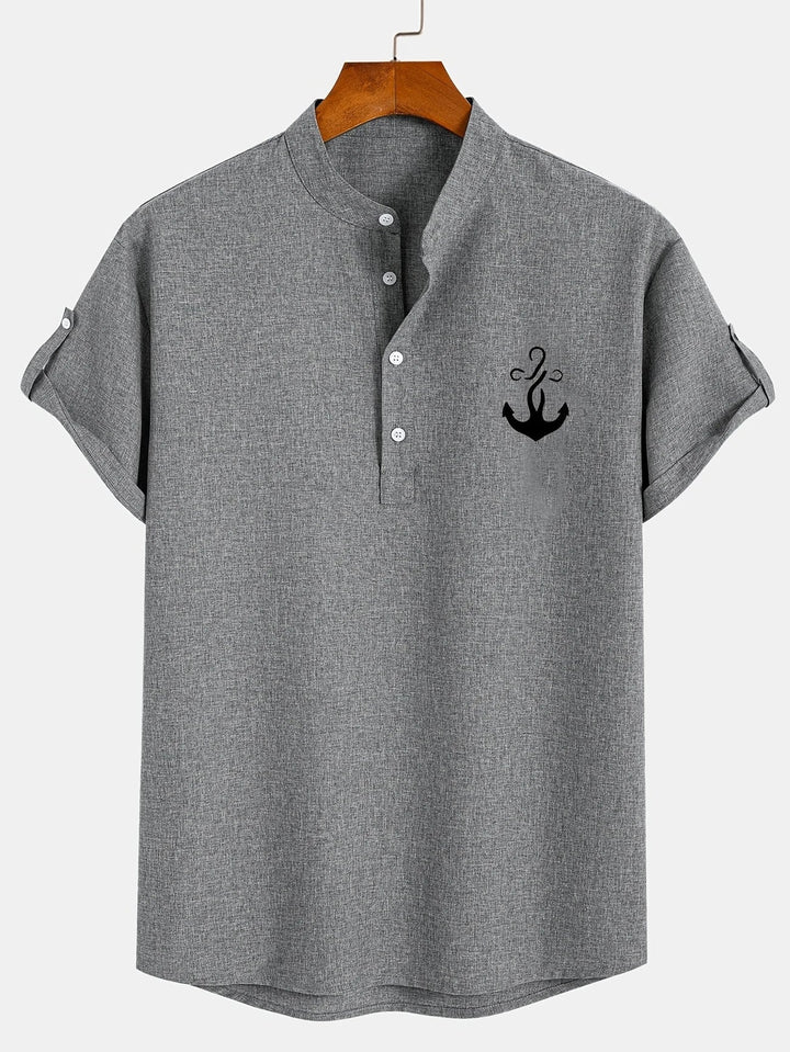 Harlan - Camisa de cuello alto texturizada