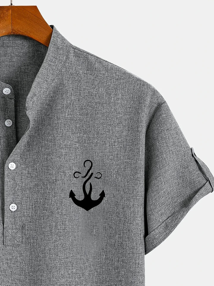 Harlan - Camisa de cuello alto texturizada