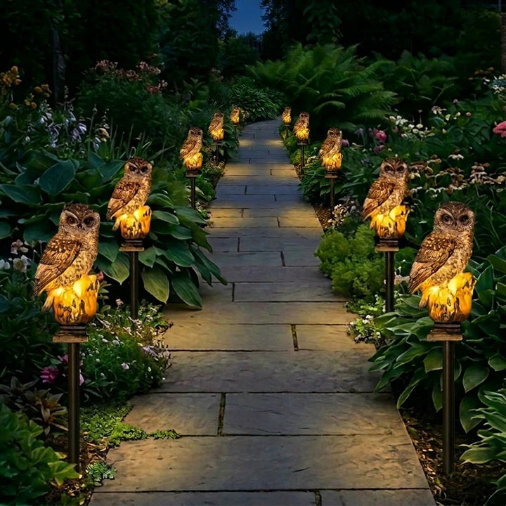 Amora - Lámpara decorativa para jardín con forma de búho