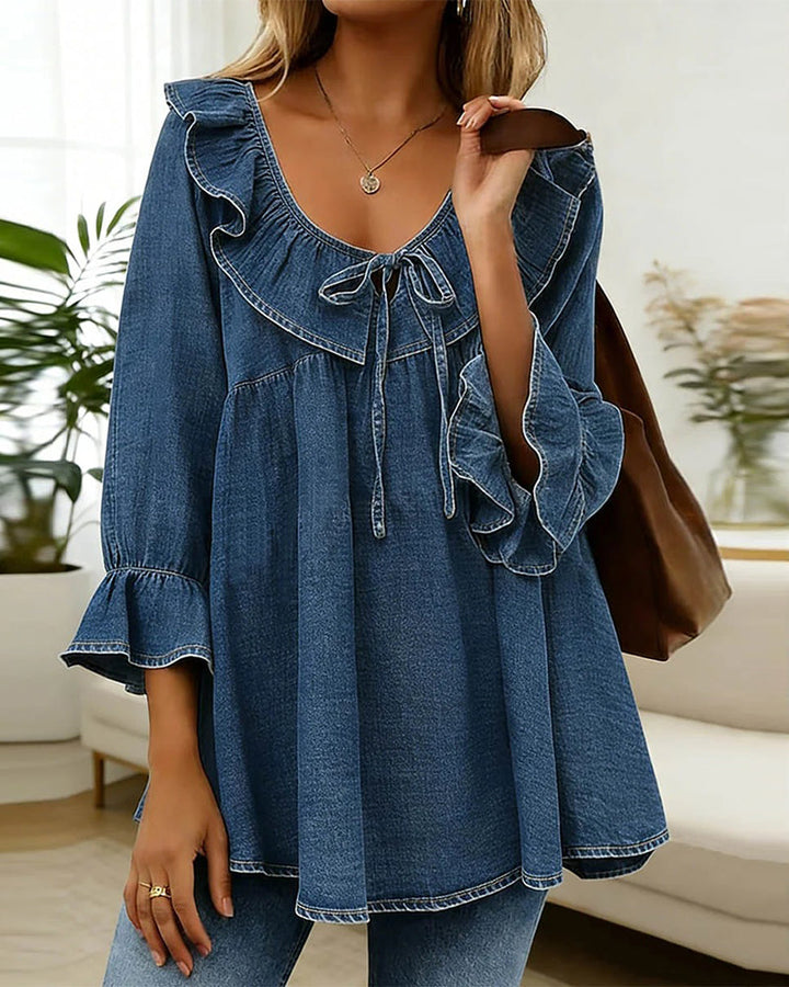 Aislinn - Blusa ligera con holanes