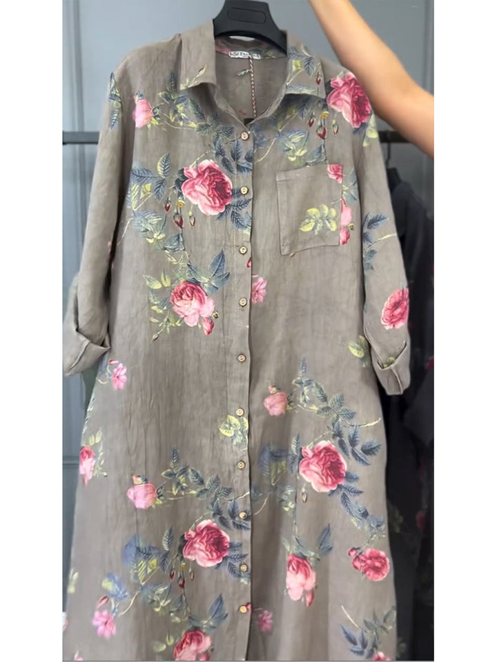 Jovie - Vestido camisero de lino premium