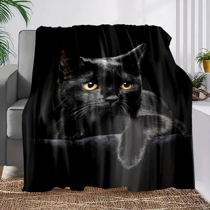Kairis - Manta Decorativa de Gato Nocturno