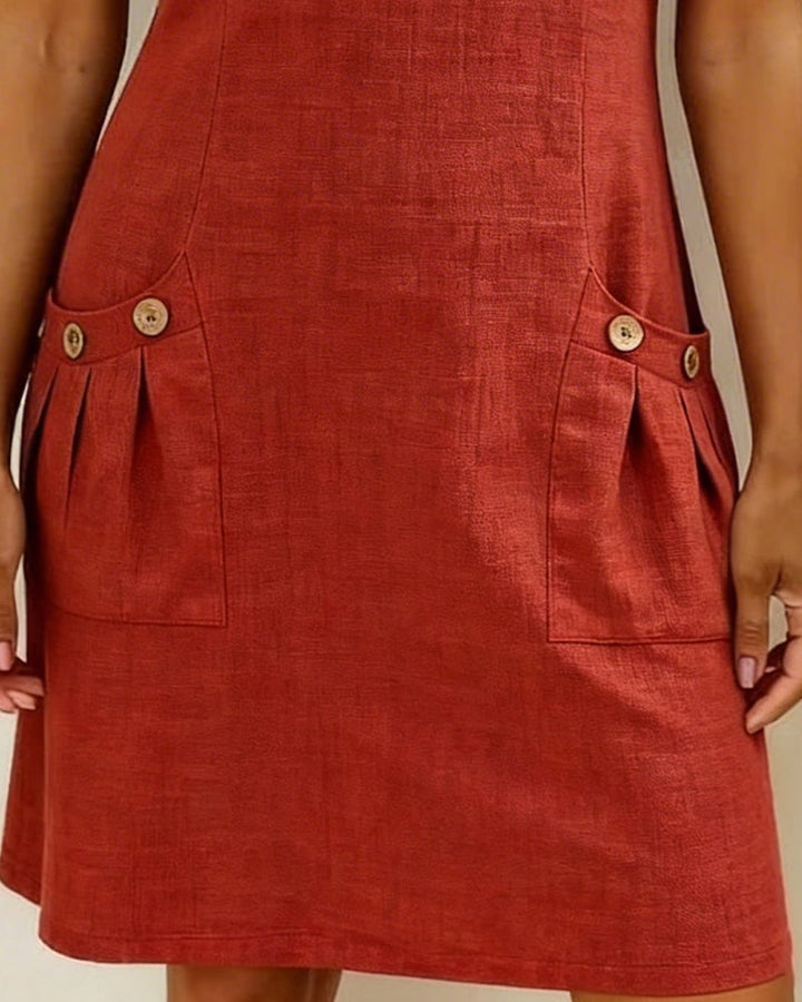 Girella - Vestido de lino de corte en A fresco