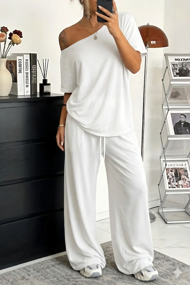 Cosima - Conjunto de top y pantalón de corte holgado