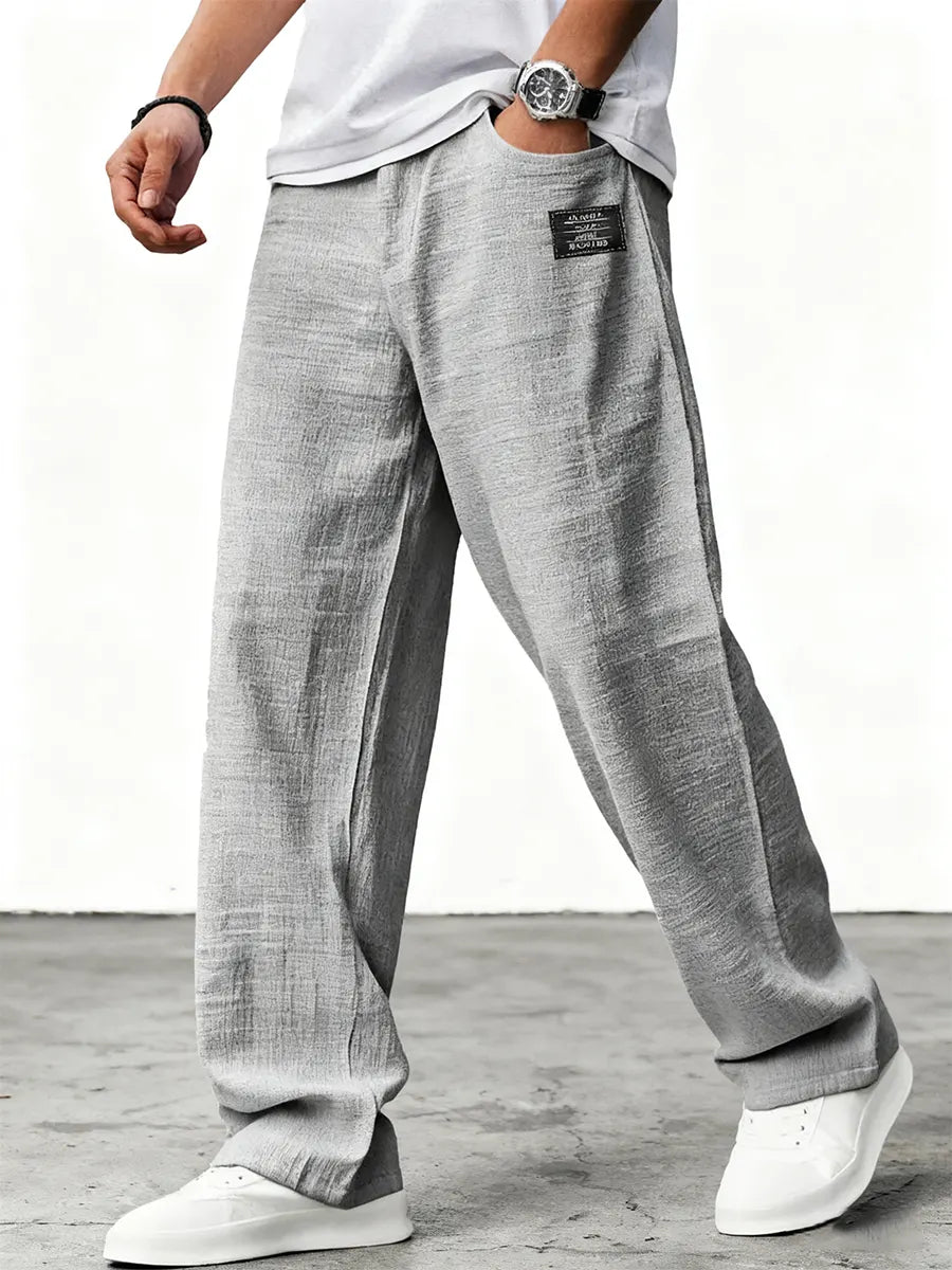 Aron - Pantalones ligeros texturizados