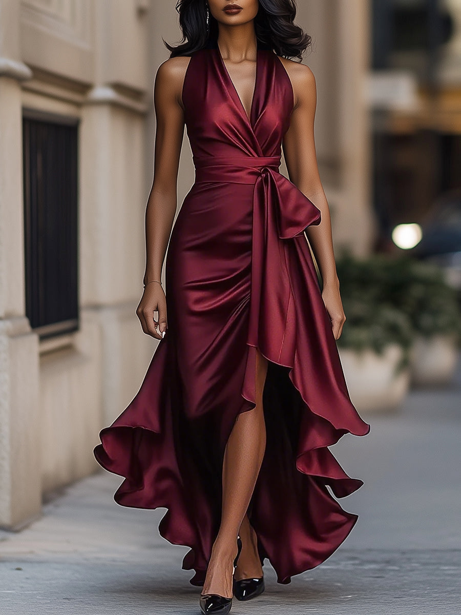 Denira - Vestido cruzado de lujo