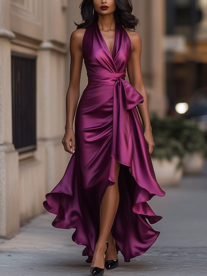 Denira - Vestido cruzado de lujo