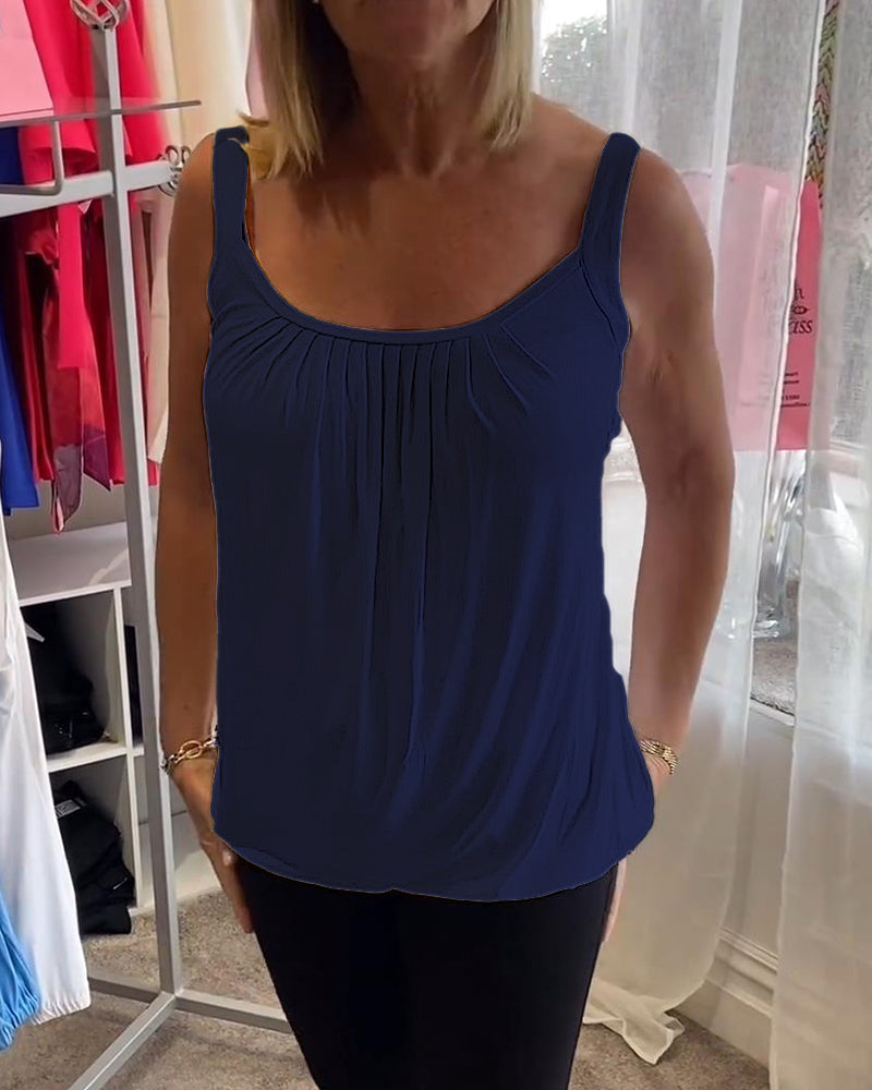 Corina - Top sin mangas con escote en U, suave al tacto
