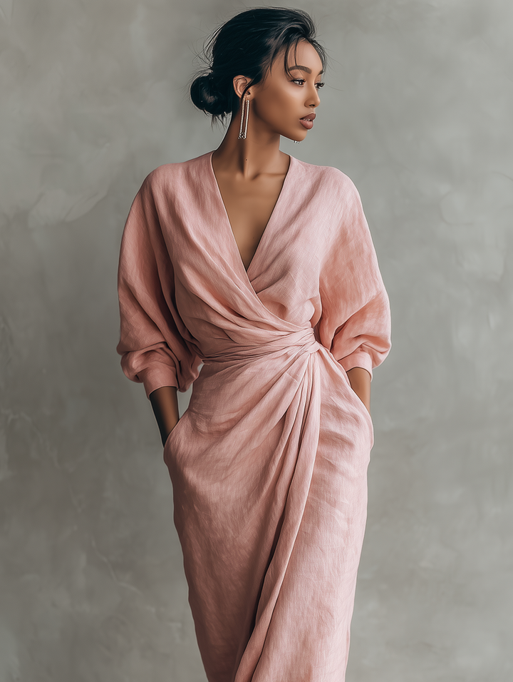 Ariana - Vestido maxi de lino elegante
