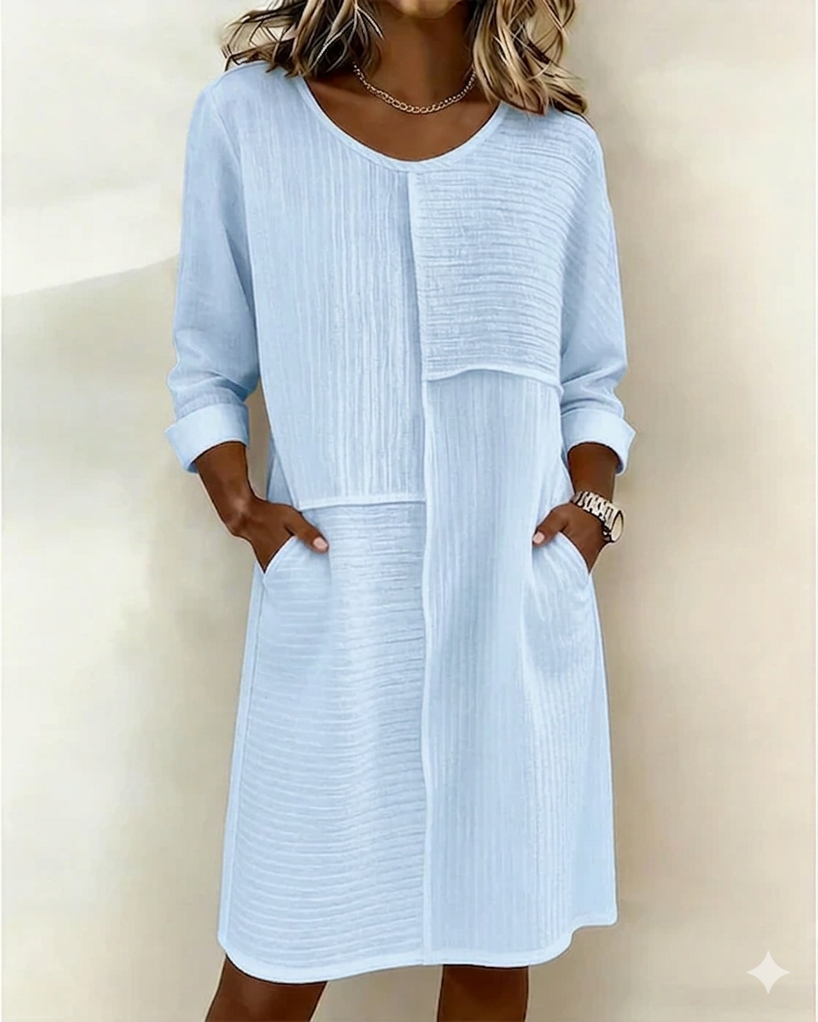 Taryn - Vestido recto de manga larga de tacto suave