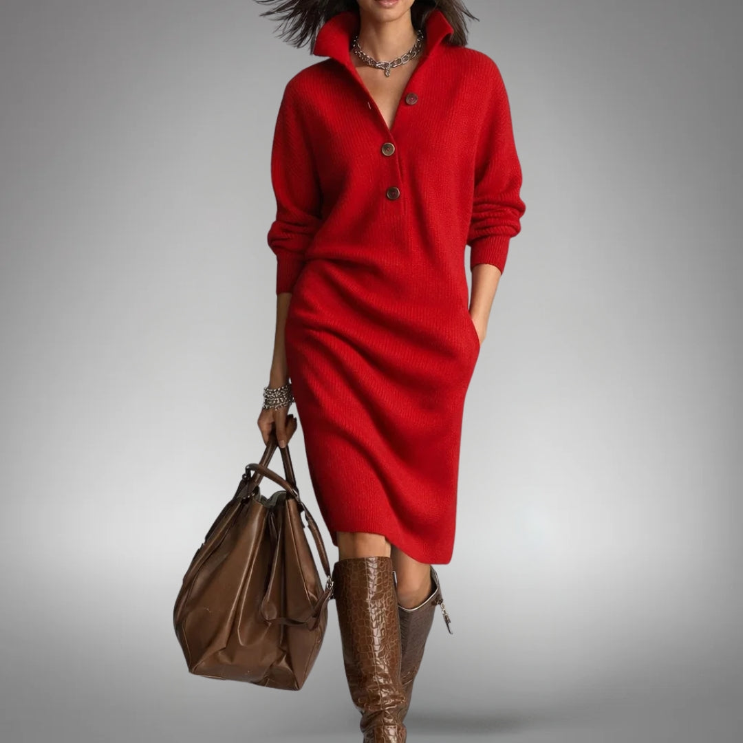 Eliri - Vestido de Suéter Casual Estiloso