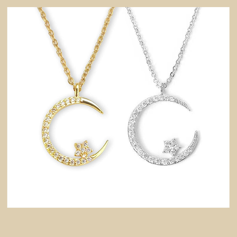 Jesmyra - Collar con Colgante de Luna y Estrella