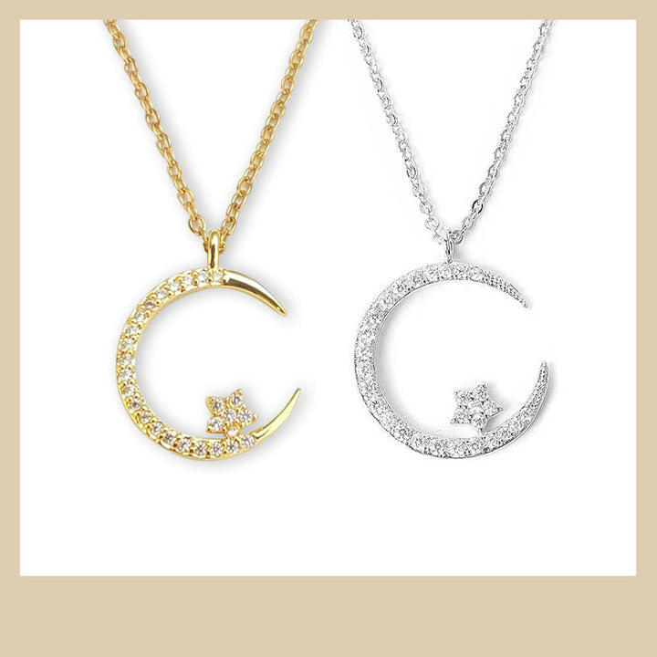 Jesmyra - Collar con Colgante de Luna y Estrella
