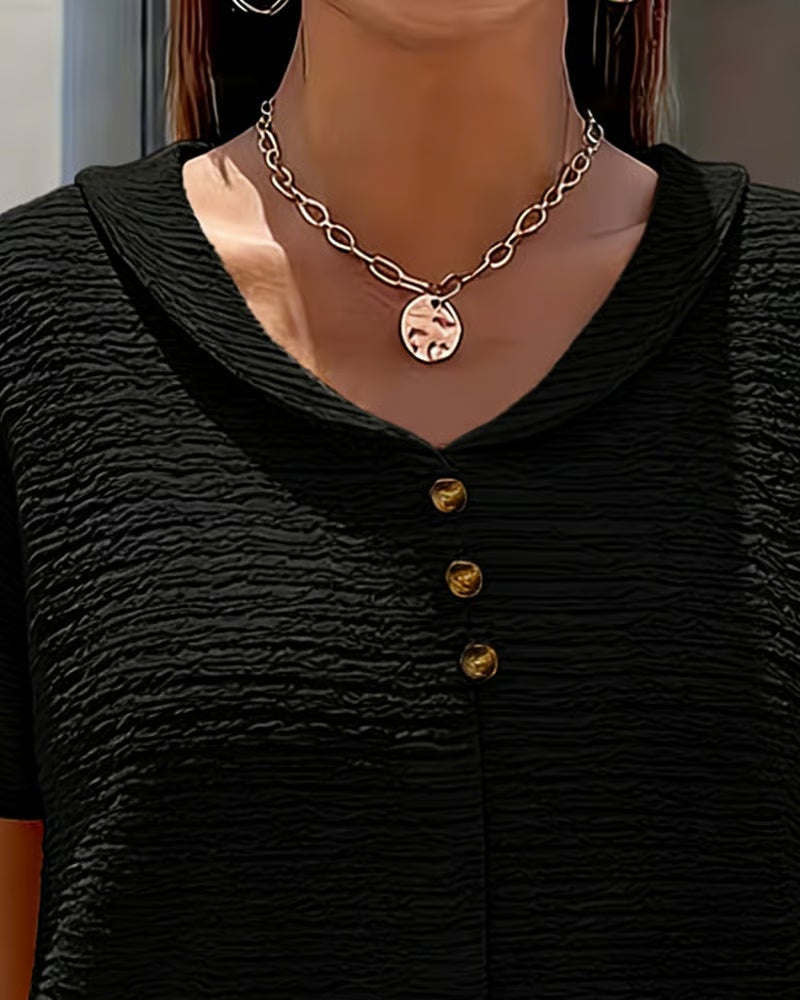 Quintessa - Blusa con escote en V y botones