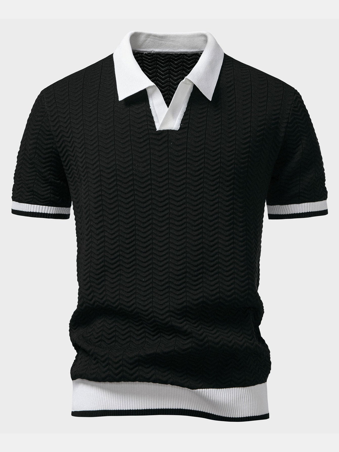 Arleno - Polo de tejido texturizado con cuello en V