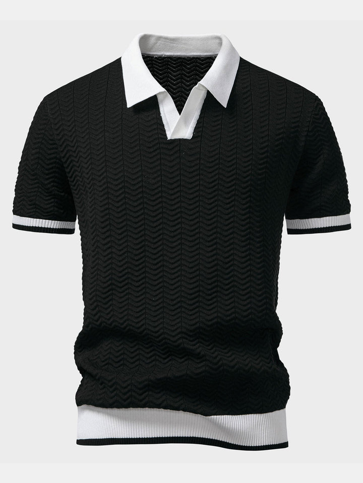 Arleno - Polo de tejido texturizado con cuello en V