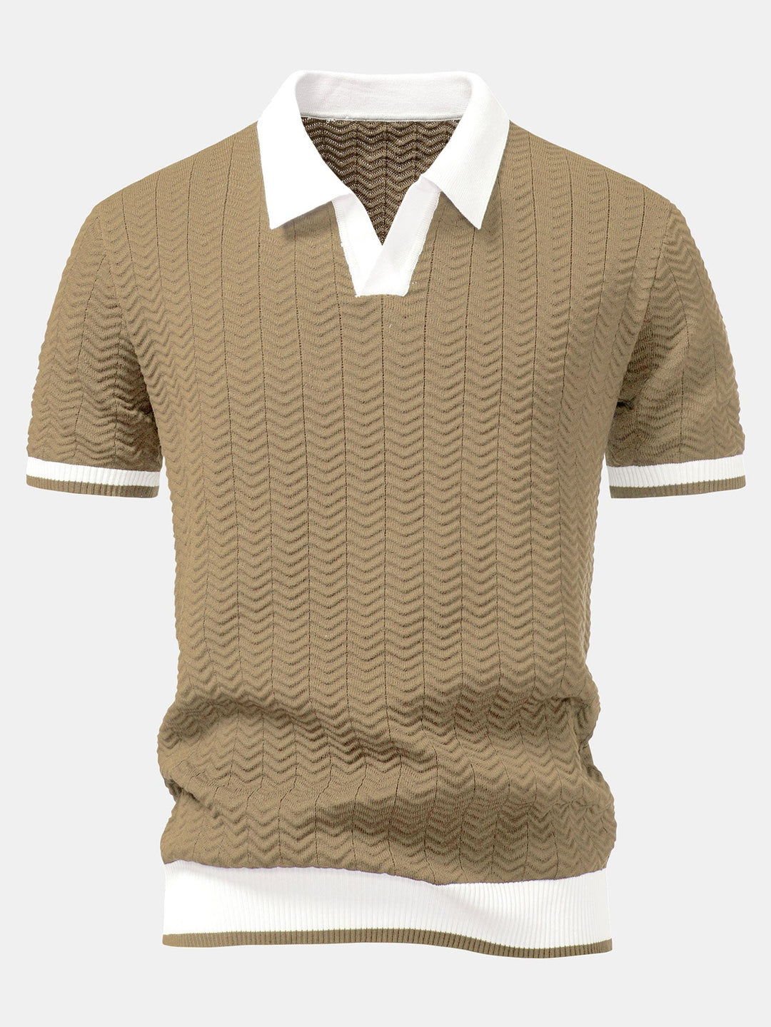 Arleno - Polo de tejido texturizado con cuello en V