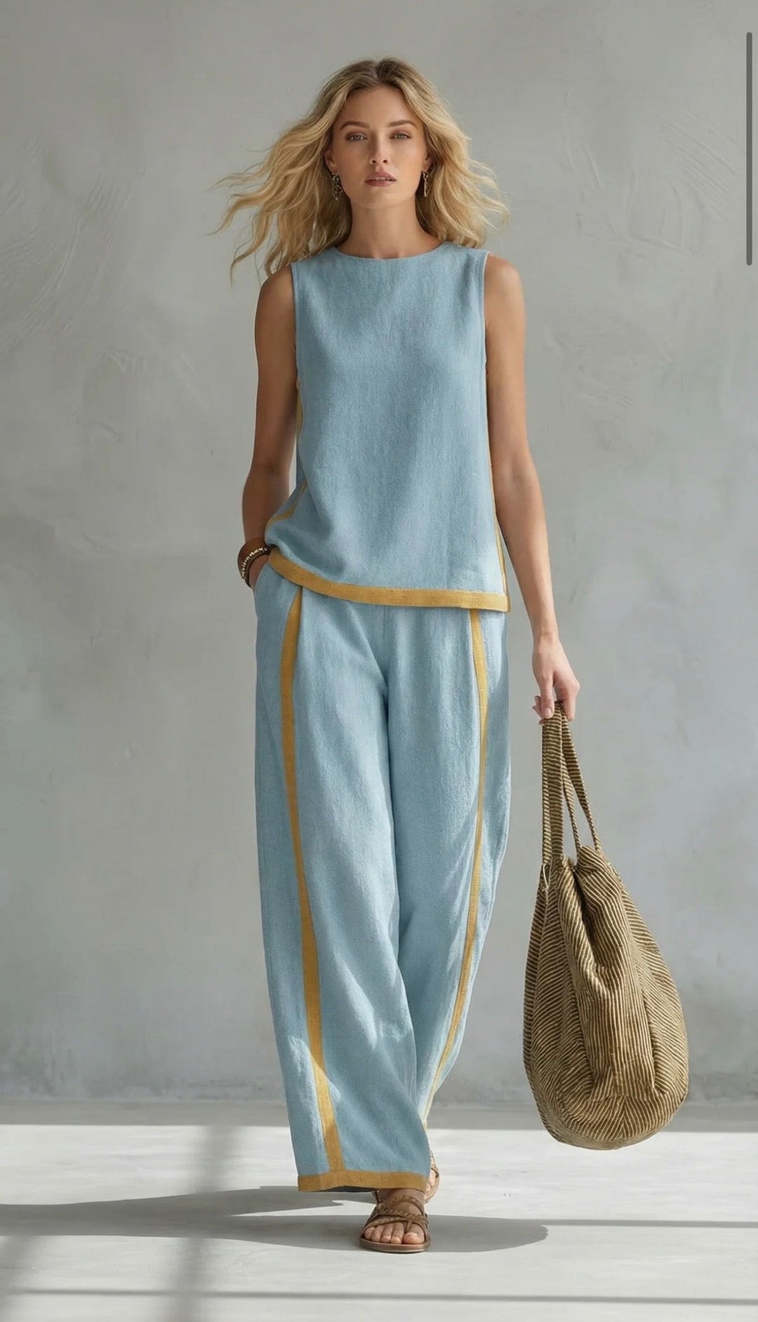 Selinay - Conjunto casual chic de dos piezas