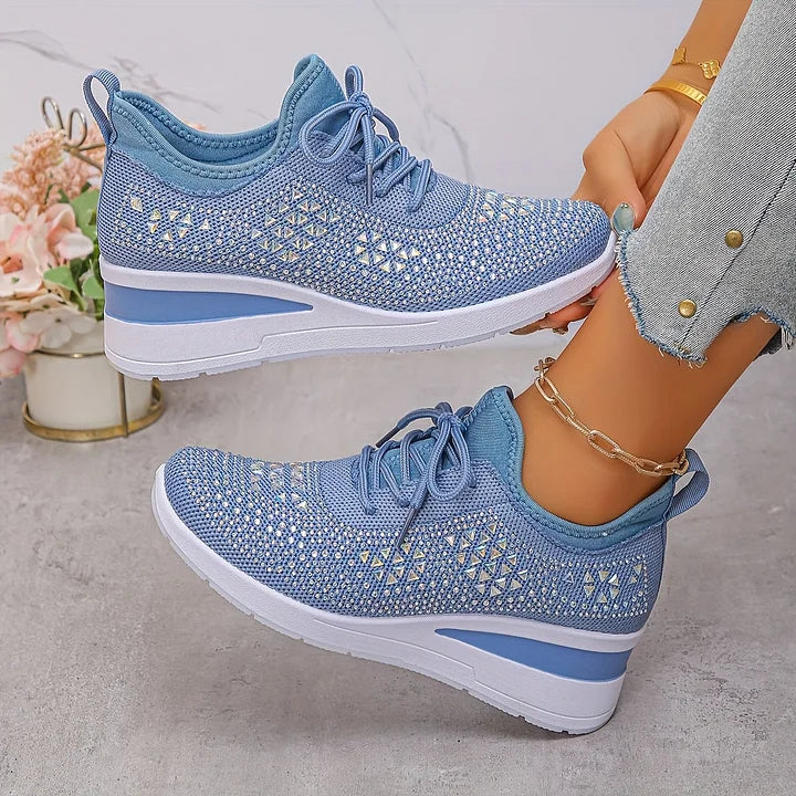Zorielle - Tenis sin cordones con brillo
