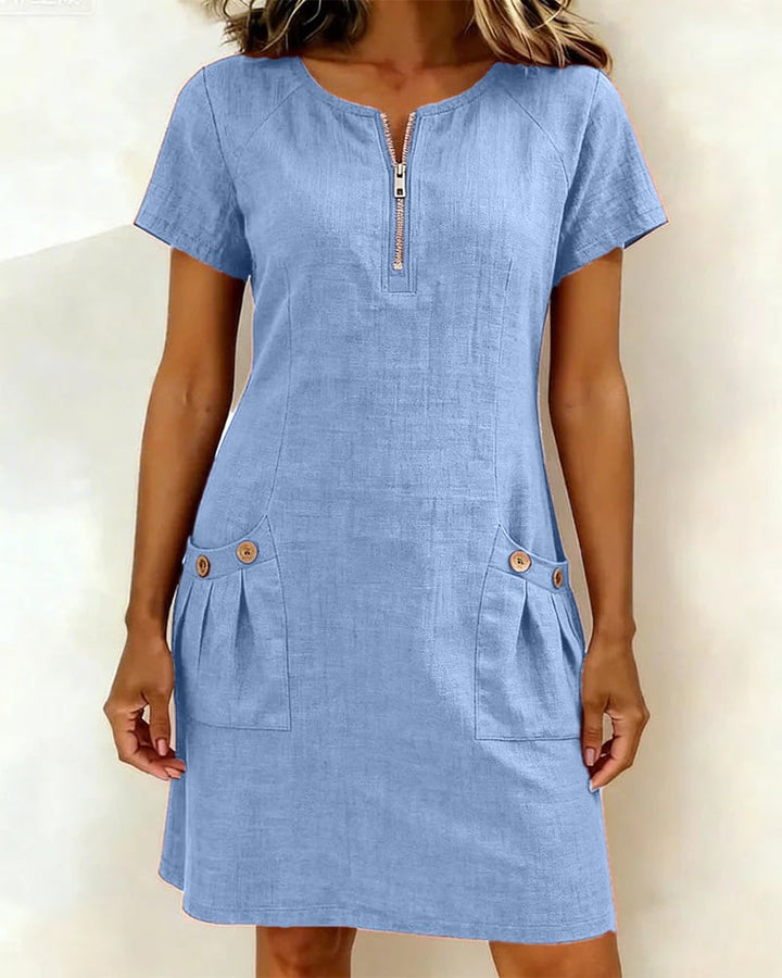 Girella - Vestido de lino de corte en A fresco