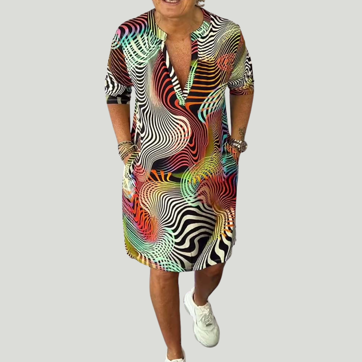 Tialora - Vestido de tacto suave con escote en V