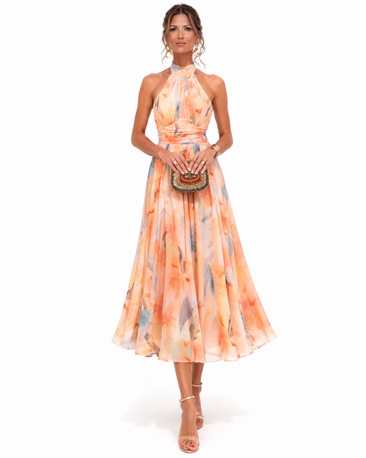 Ulani - Vestido maxi ligero con escote halter