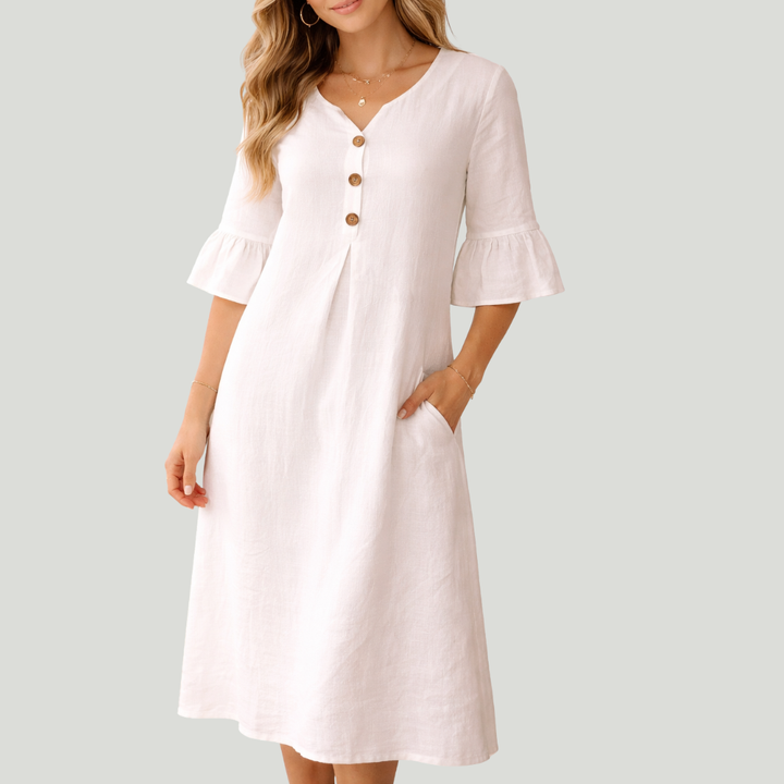 Sorella - Vestido con volantes en las mangas suave al tacto