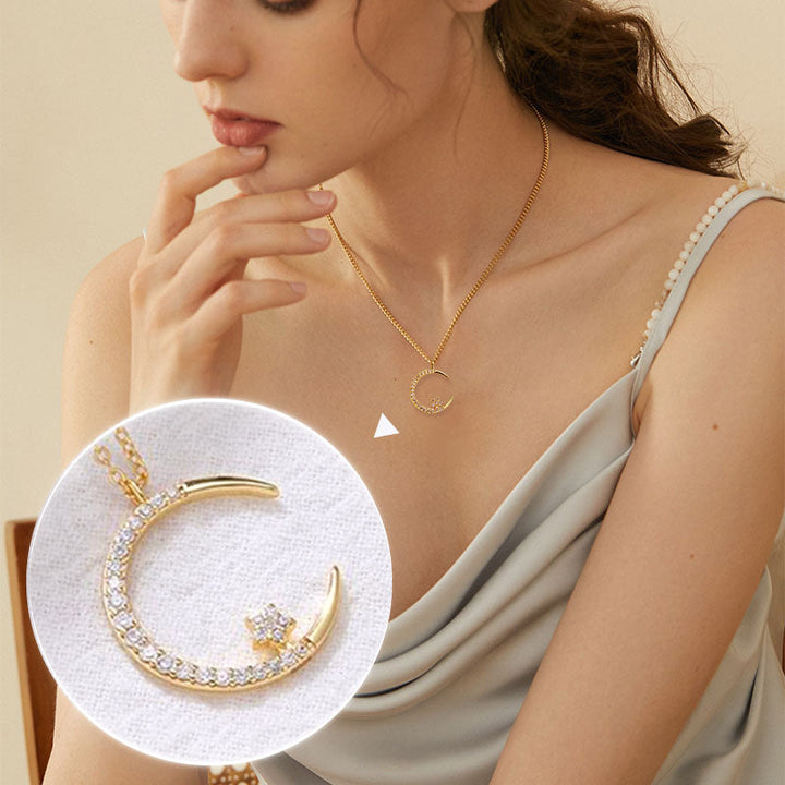 Jesmyra - Collar con Colgante de Luna y Estrella
