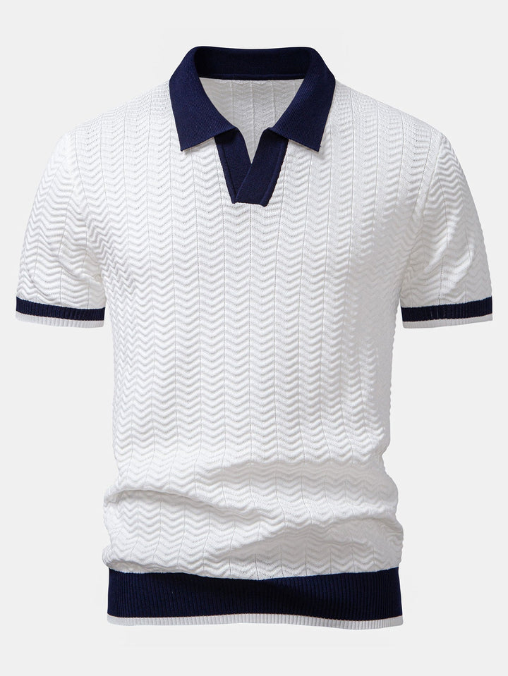 Arleno - Polo de tejido texturizado con cuello en V