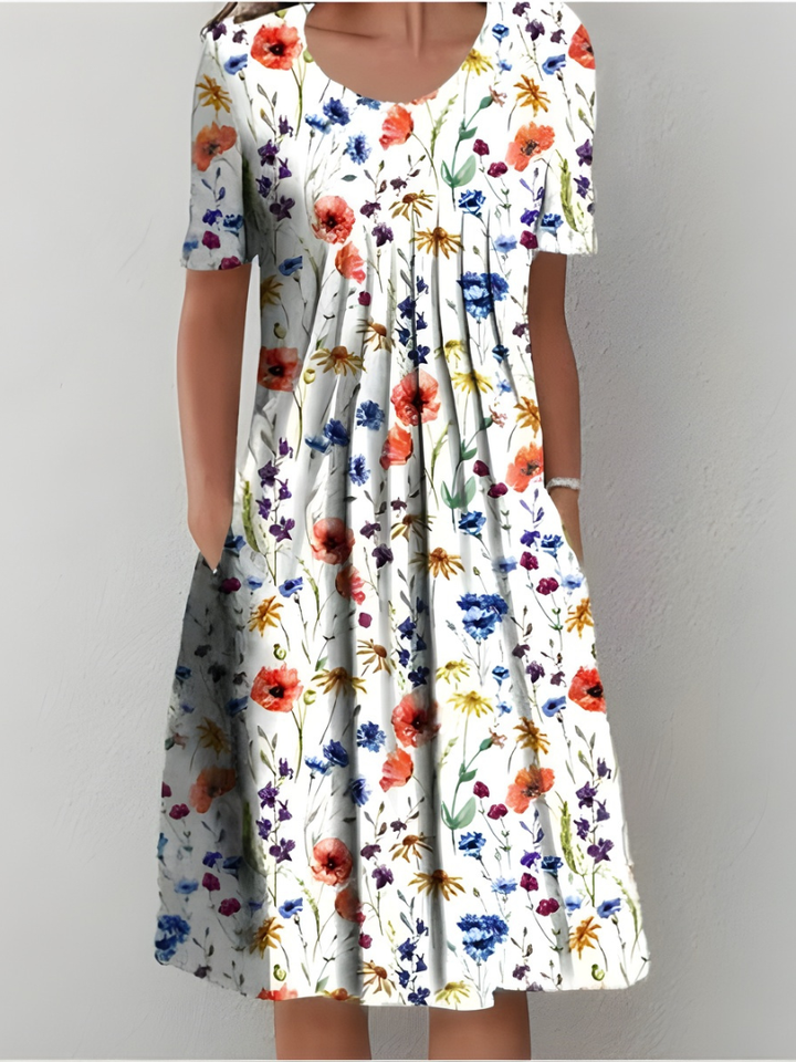 Amelia - Vestido plisado de tacto suave