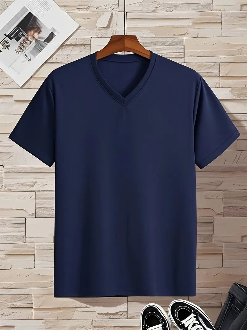 Trevor - Playera de cuello en V con tacto suave