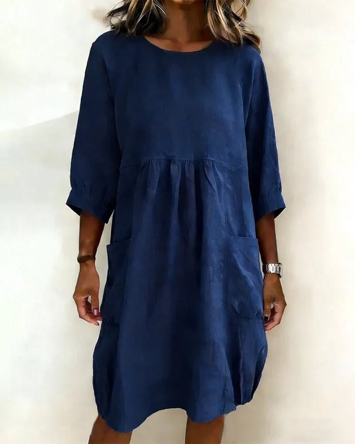 Avenra - Vestido holgado de manga tres cuartos