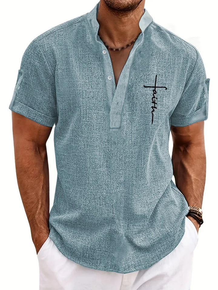 Harlan - Camisa de cuello alto texturizada