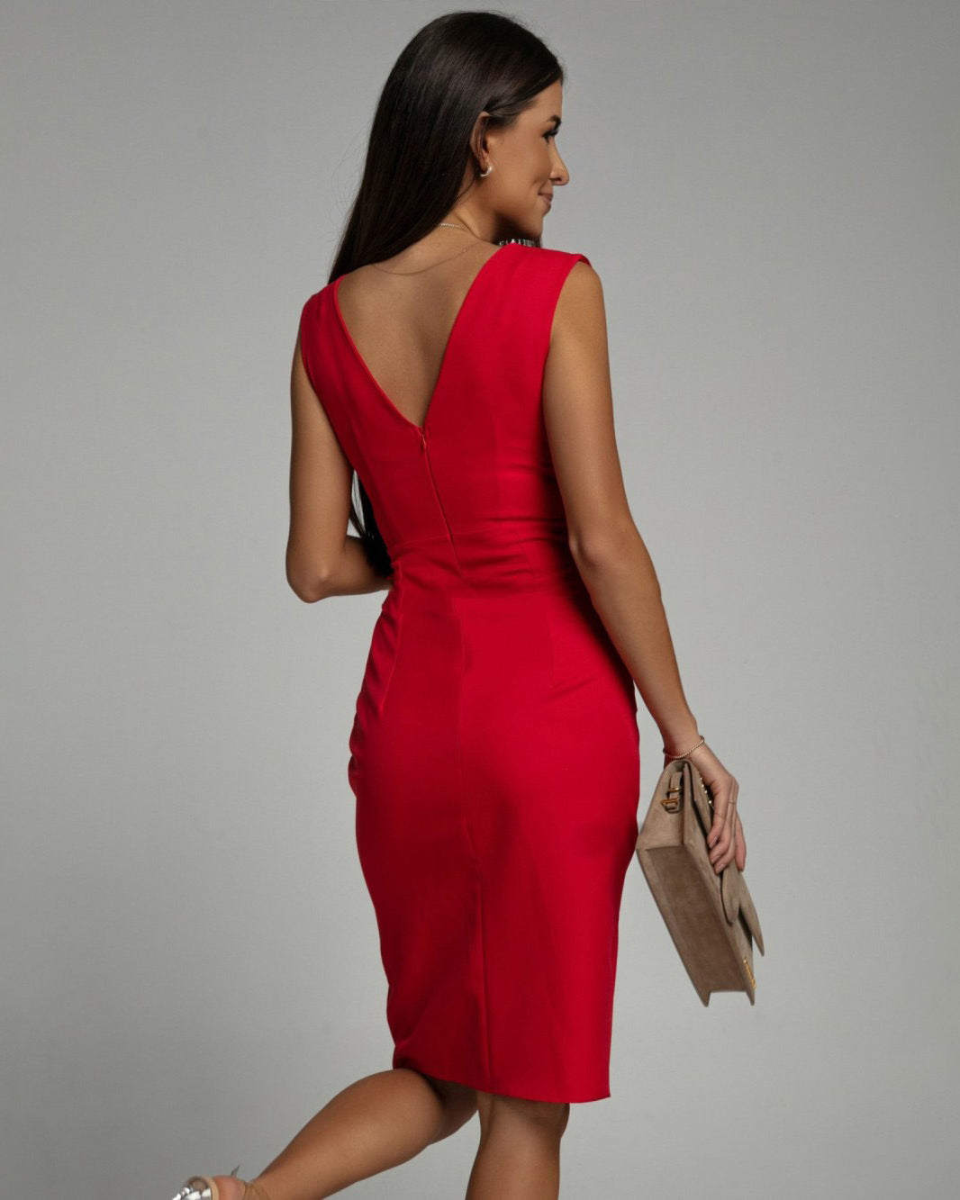 Kaela - Vestido midi drapeado escultural