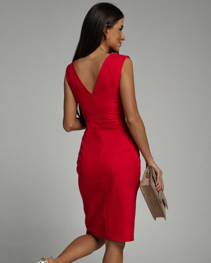 Kaela - Vestido midi drapeado escultural