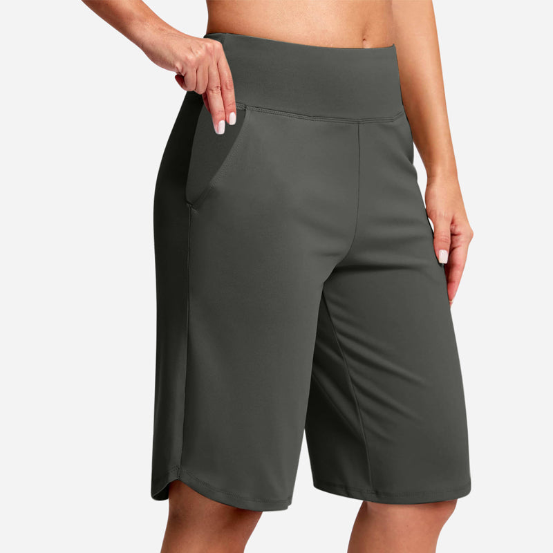 Kendall - Shorts ciclistas de tiro alto con bolsillo