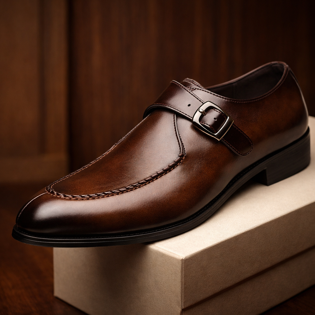 Isaias - Zapatos de vestir con hebilla y acabado pulido