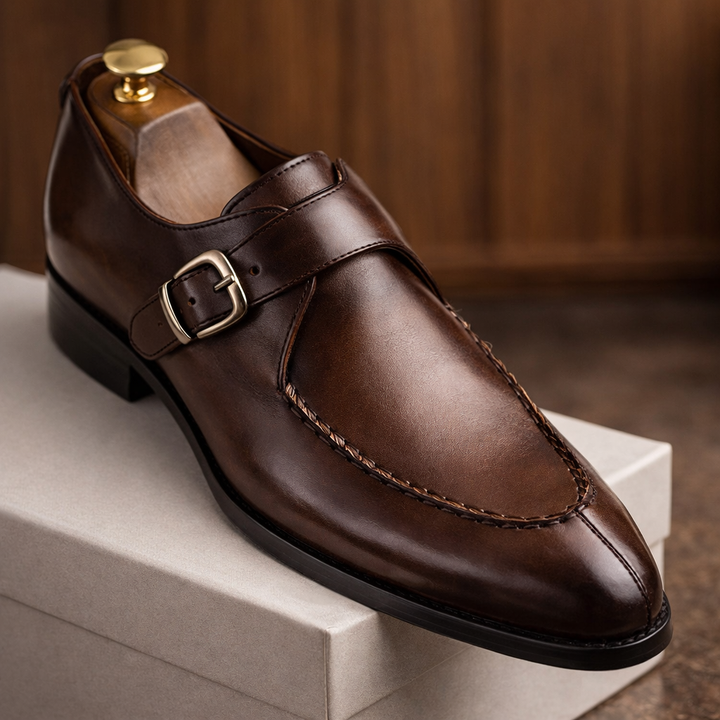 Isaias - Zapatos de vestir con hebilla y acabado pulido