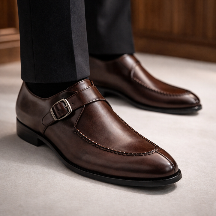 Isaias - Zapatos de vestir con hebilla y acabado pulido