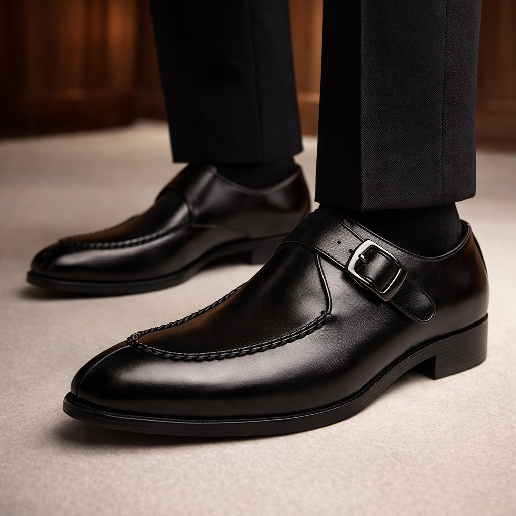 Isaias - Zapatos de vestir con hebilla y acabado pulido
