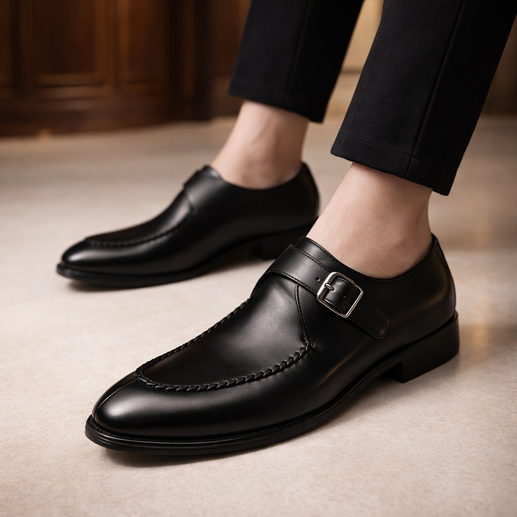 Isaias - Zapatos de vestir con hebilla y acabado pulido